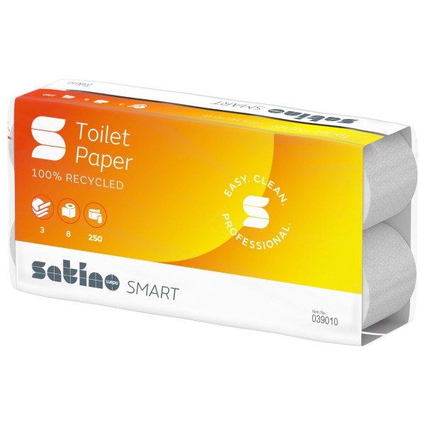 Satino Toilettenpapier 039010 Smart 3lg hw 250Blatt 8 St./Pack