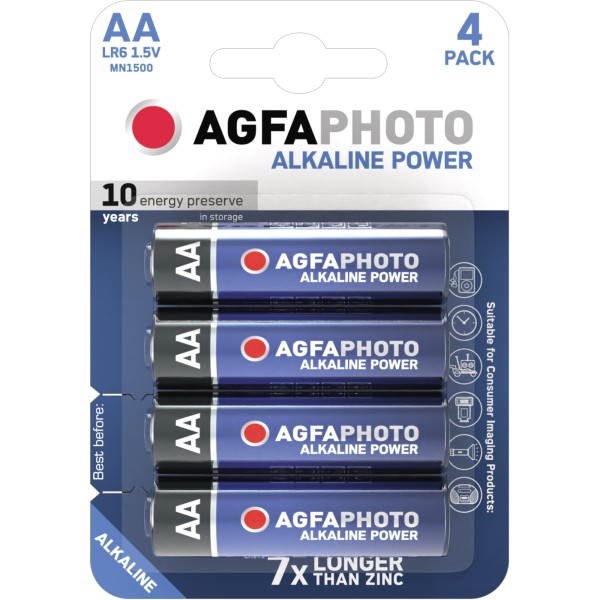 AgfaPhoto Batterie LR06 Mignon 110-802589 AA 1.5V 4 St./Pack.