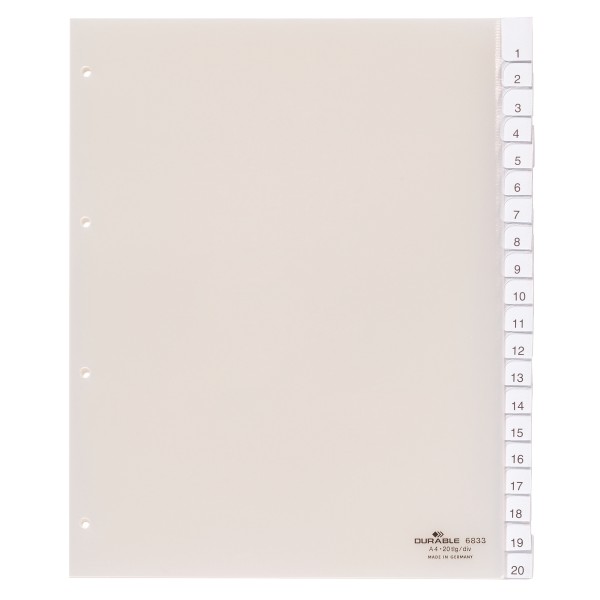 DURABLE Register 683319 245x297cm 20teilig Hartfolie tr