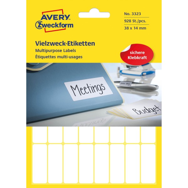 Avery Zweckform Vielzwecketikett 3323 38x14mm weiß 928 St./Pack.