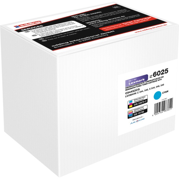 edding Toner 18-6025 wie Lexmark C544X2CG/C544X1CG cyan