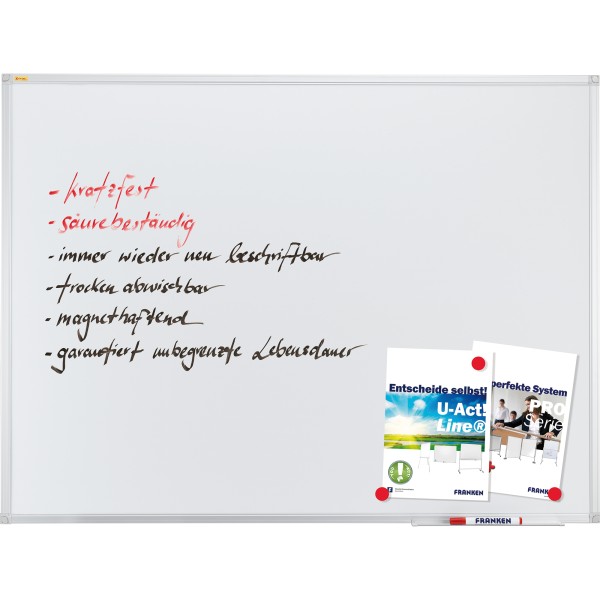 Franken Whiteboard X-tra Line SC3209 150x100cm emailliert weiß