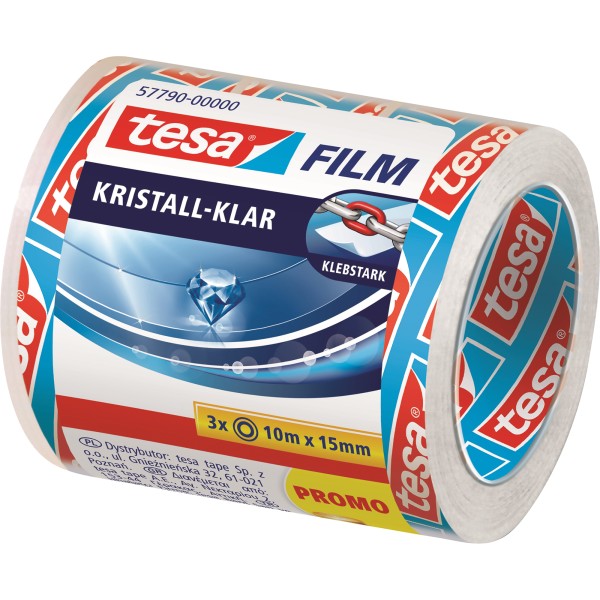 tesa Klebefilm 57790-00000 15mmx10m kristallklar 3 Rl./Pack.