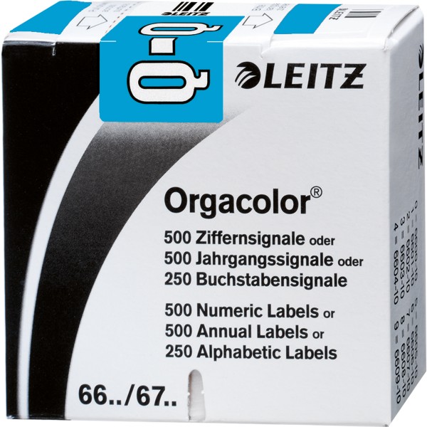 Leitz Buchstabensignal Orgacolor 66261000 Q blau 250 St./Pack.