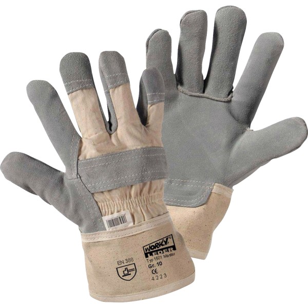 WORKY Handschuh MASTER 1501 Rindspaltleder Gr 10 XL ws 1 Paar