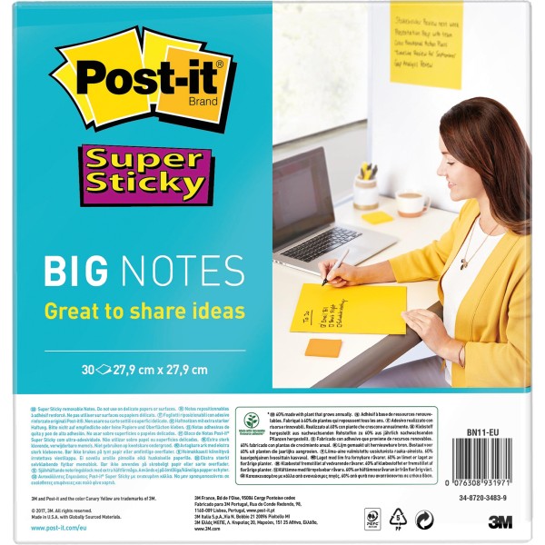 Post-it Haftnotiz Super Sticky BN11-EU 30Bl 279mmx279mm u.ge