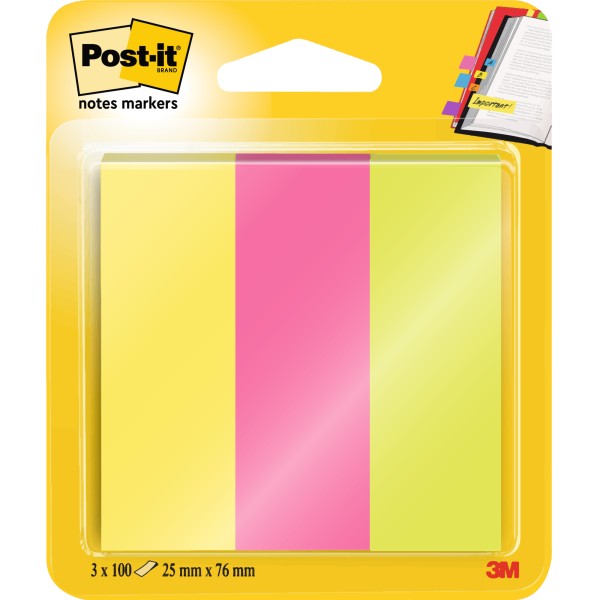 Post-it Haftstreifen Page Marker 671-3 25x76mm sortiert 3 St./Pack.