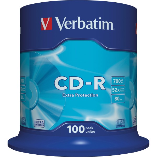Verbatim CD-R 43411 52x 700MB 80Min. Spindel 100 St./Pack.