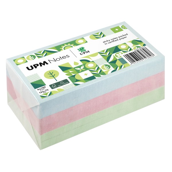 UPM Notes Haftnotiz 5655-20PG-6 Pastell 125x75mm 100Bl. sort. 6St.