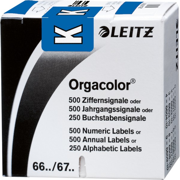 Leitz Buchstabensignal Orgacolor 66201000 K blau 250 St./Pack.