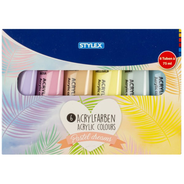 STYLEX Acrylfarben Pastell 28629 6 Tuben à 75 ml