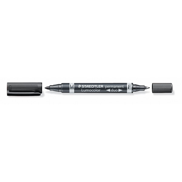STAEDTLER Permanentmarker Lumocolor duo 348-9 0,6mm/1,5mm schwarz