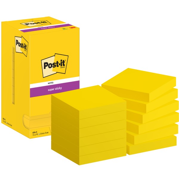 Post-it Haftnotiz 654-S 76x76mm 90Bl ge 12St ge