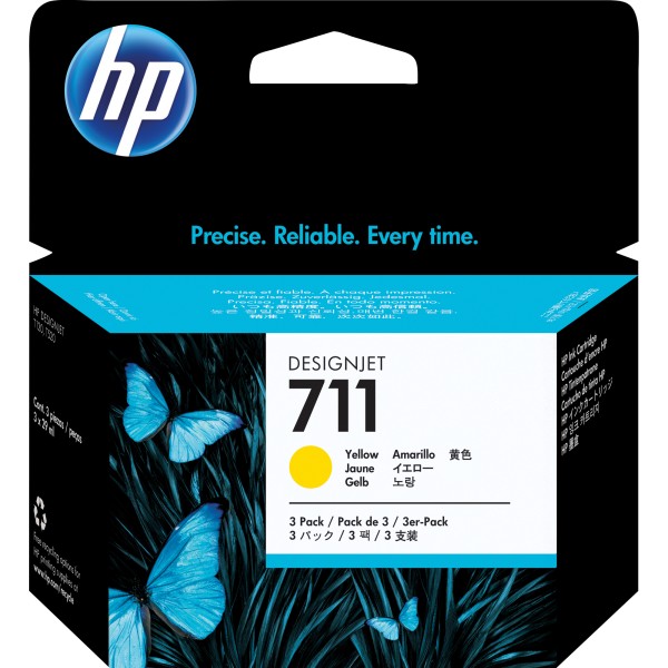 HP Tintenpatrone CZ136A 711 gelb 3x29ml 3 St./Pack.