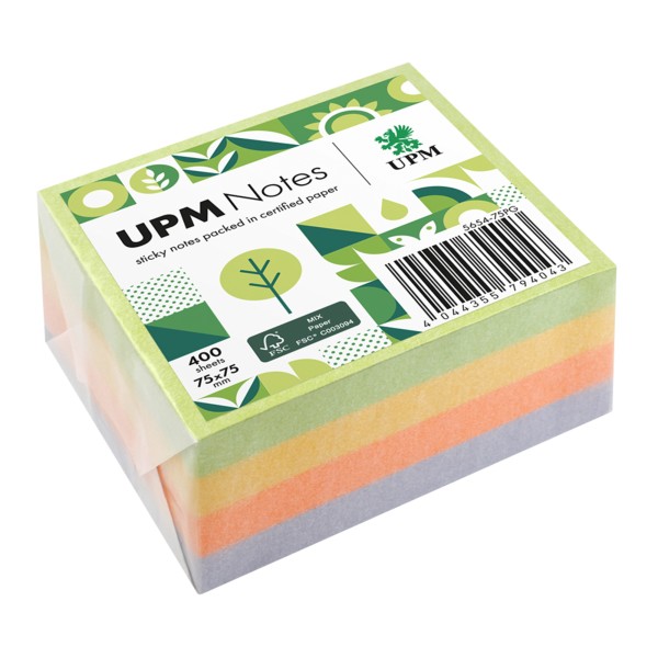 UPM Notes Haftnotiz 5654-75PG Spring 75x75mm 400Bl. farbig