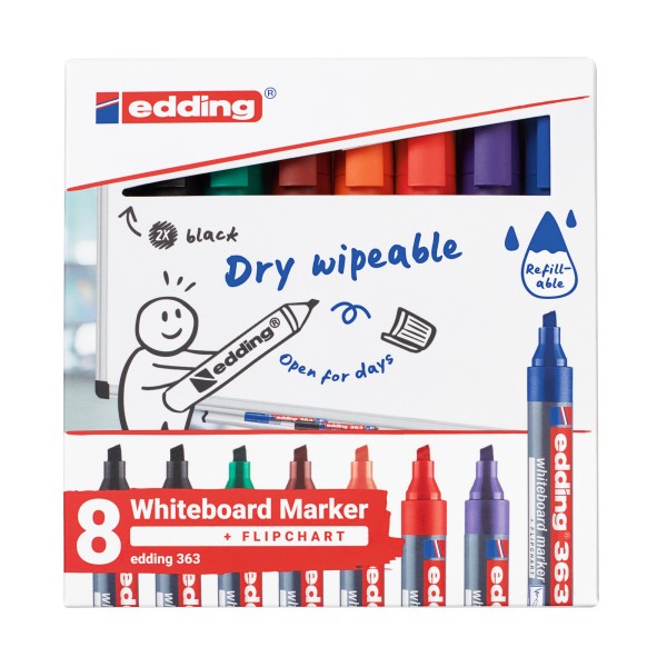 edding Whiteboardmarker 4-363-8-S2999 1-5mm sort. 8St.