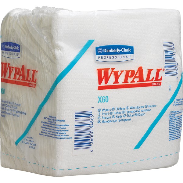 WYPALL Wischtuch X60 6034 1lg. Viertelfalz 31x32cm ws 76 St./Pack.