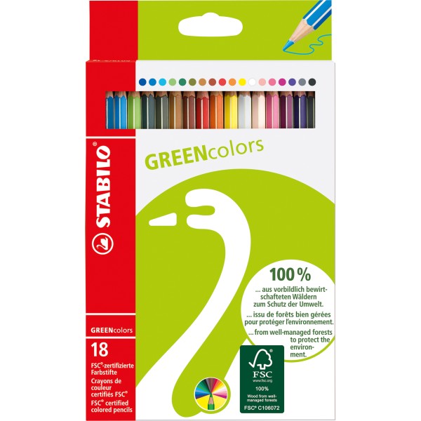 STABILO Farbstift GREENcolors 6019/2-181 sortiert 18 St./Pack.