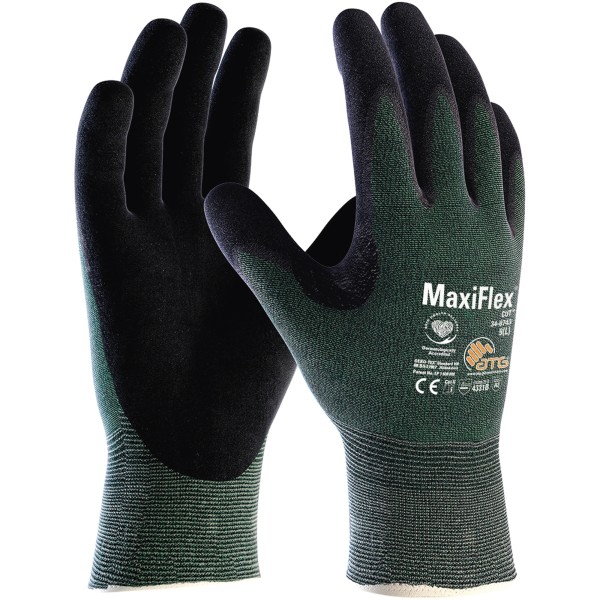 MaxiFlex Schnittschutzhandschuh Cut 2490-7 gn/sw Gr.07