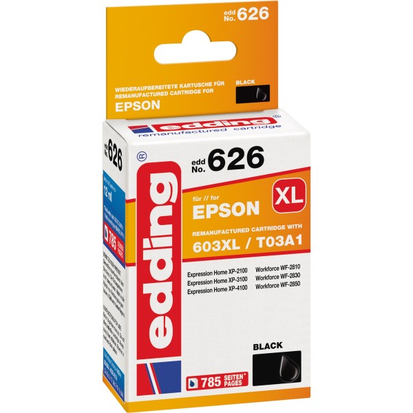 edding Tintenpatrone 18-626 wie Epson 603XL schwarz