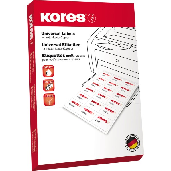 Kores Etikett L10537R 105x37mm rot 1.600 St./Pack.