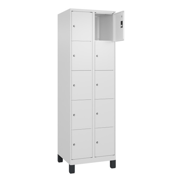 C+P Schließfachschrank Classic PLUS 2x5Fächer 1950x600x500mm ws/ws