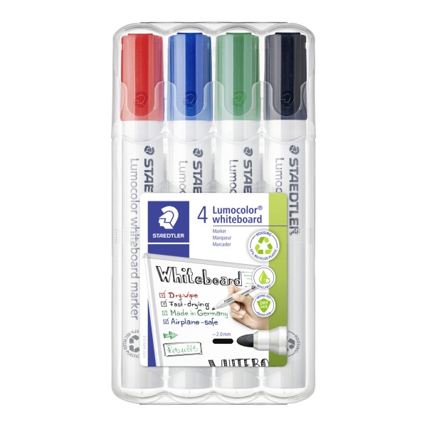 STAEDTLER Whiteboardmarker Lumocolor 351 WP4 2mm 4 St./Pack.