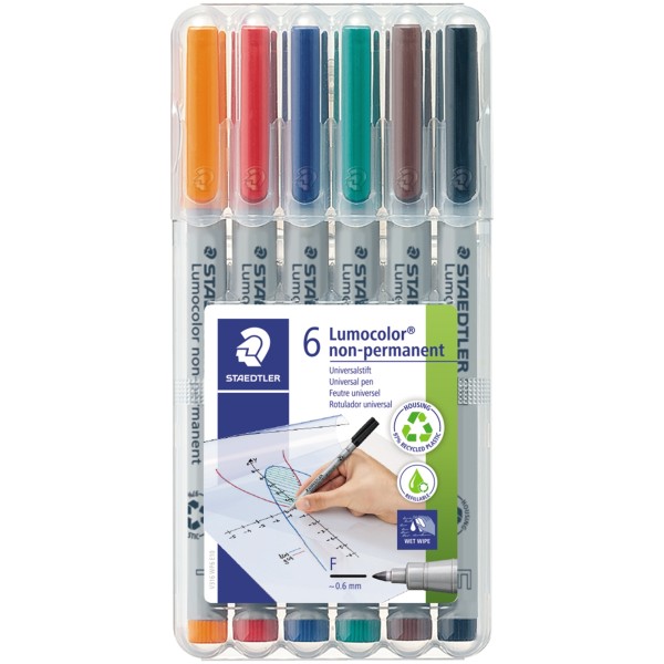 STAEDTLER Folienstift Lumocolor 316 WP6 0,6mm sortiert 6 St./Pack.