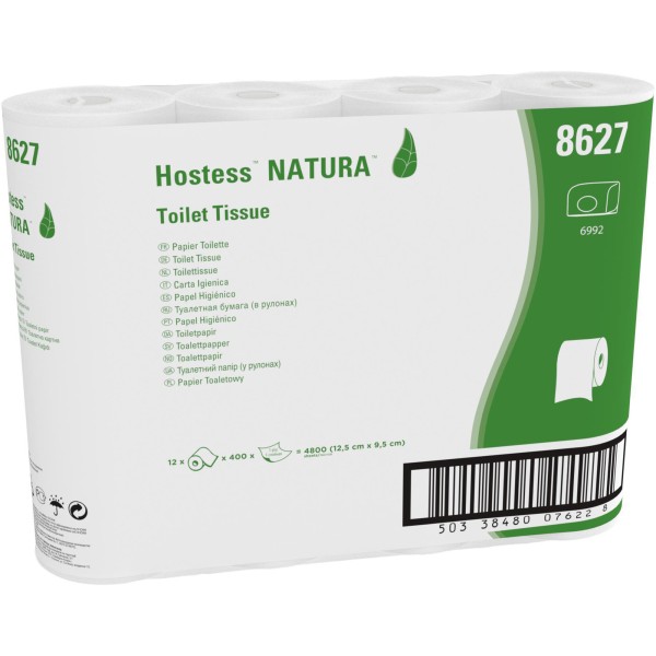 HOSTESS Toilettenpapier 8627 1lagig 400Blatt 12 Rl./Pack.