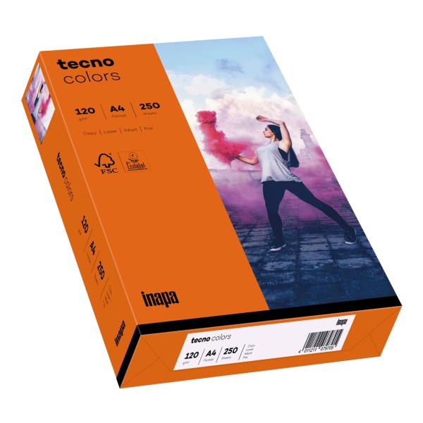 inapa tecno Kopierpapier Colors 2100011348 A4 120g int.or 250Bl.