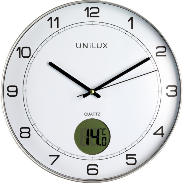 UNILUX Wanduhr Tempus 400094592 30,5cm Kunststoff metallgrau