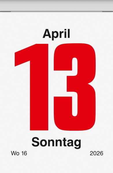 Tageskalender Wandkalender 54 x 80 mm, 1070303 Schlitzweite 22 mm
