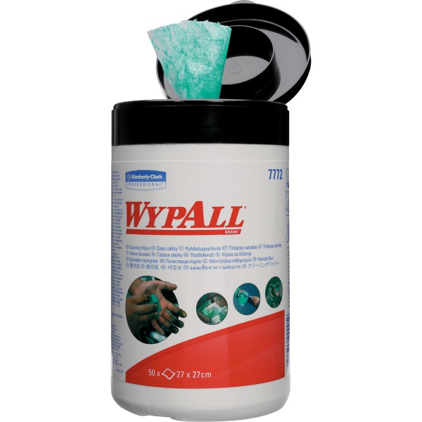 WYPALL Reinigungstuch 7772 Box 1-lagig 27x27cm grün 50 St./Pack.