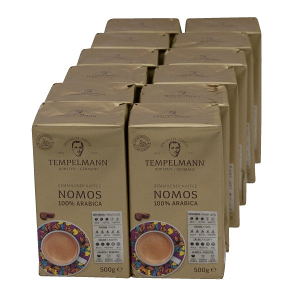 TEMPELMANN Kaffee Nomos 110387 gemahlen 12x500g