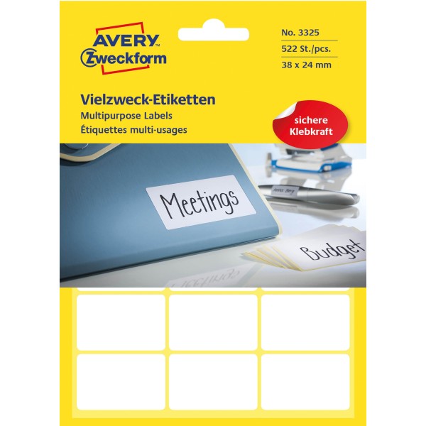 Avery Zweckform Vielzwecketikett 3325 38x24mm weiß 522 St./Pack.