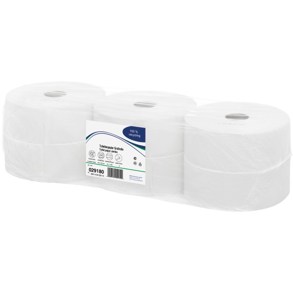 WEPA Toilettenpapier Jumborolle 029180 2-lagig hochweiss