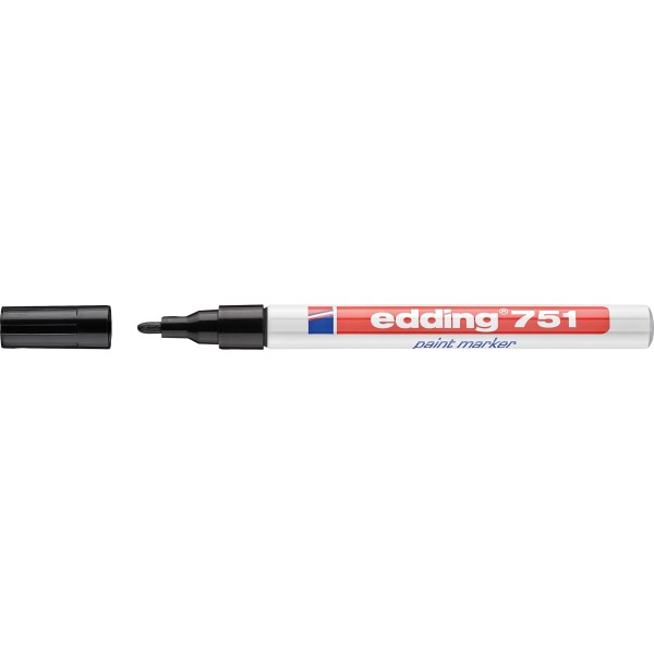 edding Lackmarker 751 4-751001 1-2mm Rundspitze permanent schwarz