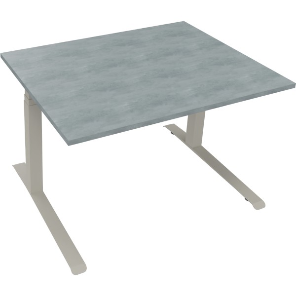 Sitz-/Stehtisch Kufe Doppels. Quad. B1200xT900xH645-1275 si/Beton