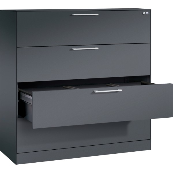 C+P Hängeregistraturschrank Asisto 146021413S10118 A4 3bahnig sgr/sgr