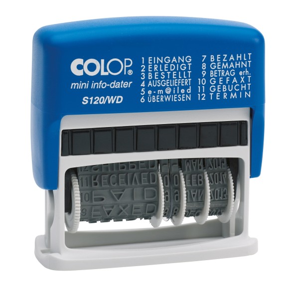 COLOP Datumstempel mini info-dater S120/WD 1453100200 blau/grau