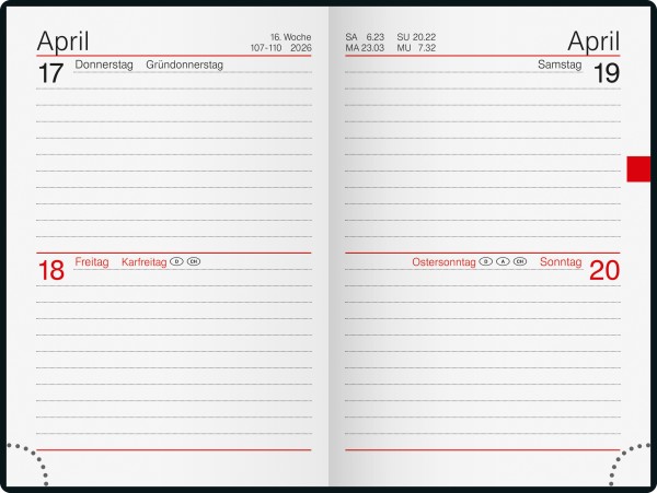 Rido Taschenkalender 70-16212; schwarz
