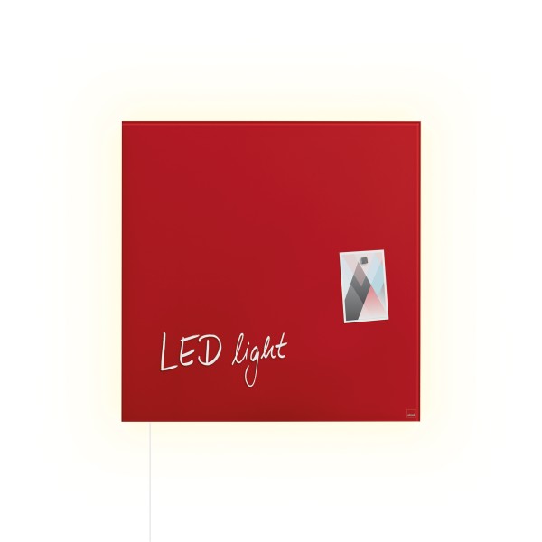 Glas-Magnetboard Artverum LED GL402 480x480x15mm rot