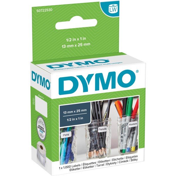 DYMO Vielzwecketikett S0722530 25x13mm weiß 1.000 St./Rl.