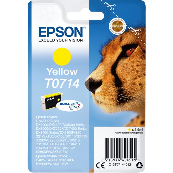 Epson Tintenpatrone C13T07144012 250Seiten 5,5ml gelb