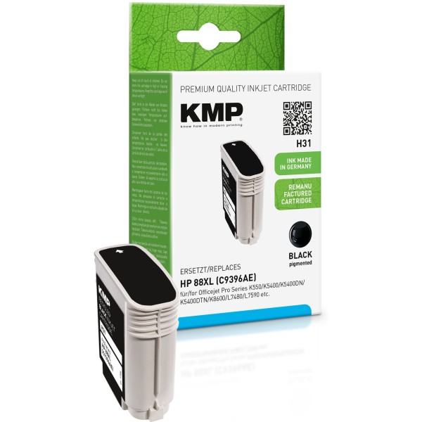 KMP Tintenpatrone 1704,4961 H31 wie HP C9396AE Nr.88XL Refil 58,9ml