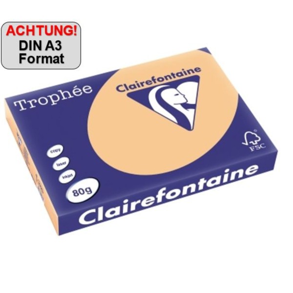 Clairefontaine Kopierpapier 1996C A3 80g aprikose 500Bl