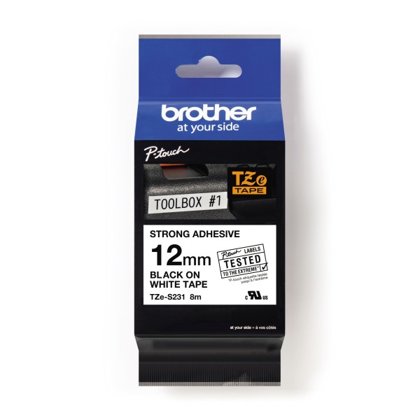 Brother Schriftbandkassette TZES231 12mmx8m laminiert sw auf ws