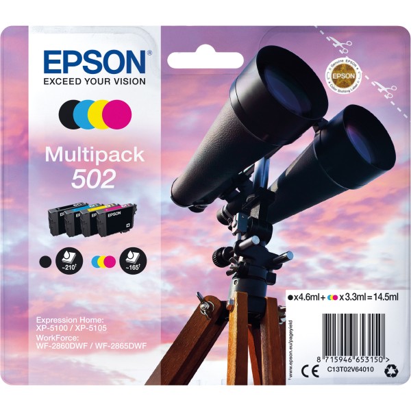 Epson Tintenpatrone C13T02V64010 502 sw/c/m/y 4 St./Pack.