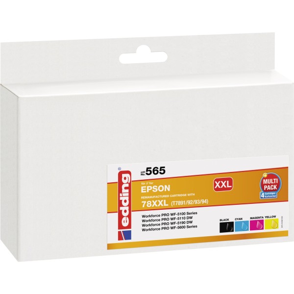 edding Tintenpatrone 18-565 wie Epson T78XXL sw/c/m/y 4 St./Pack.