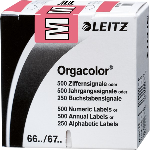 Leitz Buchstabensignal Orgacolor 66221000 M rosa 250 St./Pack.